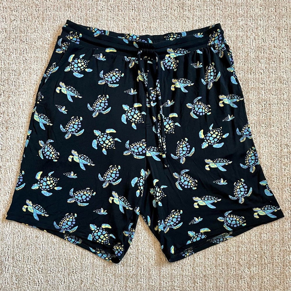 Medium MeUndies Men's Lounge Shorts TURTLE All Over Print BLACK Me Undies Med M